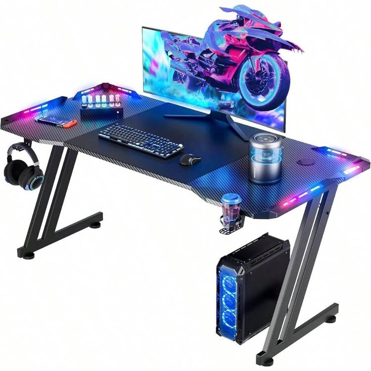 LEDゲーミングデスク メーカー一年保証 幅120 cm×奥行60cm Z字