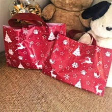 10 piezas de empaque de regalo de Navidad, bolsas de tela, bolsas de plástico, bolsas de compras, recuerdos de Nochebuena, bolsas de regalo de plástico rojo - Bolsas de tela para fiestas, adecuadas para regalos, compras y detalles de fiesta. Ideal para Navidad, Año Nuevo, Día de San Valentín, Pascua y otras ocasiones festivas.