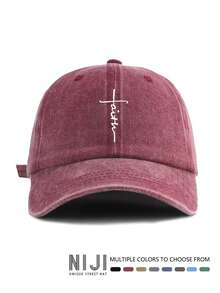 Faith Cross 印花棒球帽 纯色水洗做旧休闲运动帽 轻便可调节老爹帽 男女皆宜