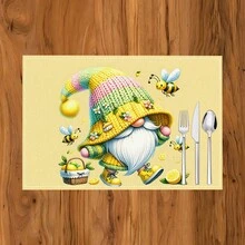 1 buc/4 buc/6 buc covoraș de masă din in cu model de elf, potrivit pentru masă, decor pentru toate anotimpurile, covoraș de masă modern lavabil, decor pentru cameră, suporturi pentru pahare, bucătărie, petrecere în interior și exterior, decor pentru casă, cadou ideal - Multicolor - Vizualizare 14