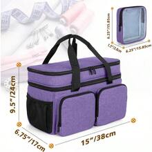 BAFASO Sewing Bag Large Sewing Accessories Organiser Bag Sewing Bag for Sewing Machine Accessories Sewing Accessories Storage Bag Sewing Storage Bag for Travel Purple - Violett - Übersicht 6