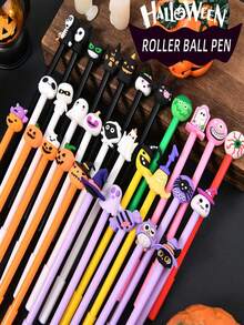 20 piezas/10 piezas/5 piezas Bolígrafos de gel con tema de Halloween, recarga de 0.5 mm, bolígrafo de gel con diseños de dibujos animados, una variedad de diseños lindos, adecuado para el hogar, la escuela, la fiesta de Halloween, regalos de Halloween, premios para estudiantes, herramientas de escritura, bolígrafos a base de agua, bolígrafos para firmar, papelería decorativa, regalos para fiestas, suministros de oficina, regalos divertidos para amigos