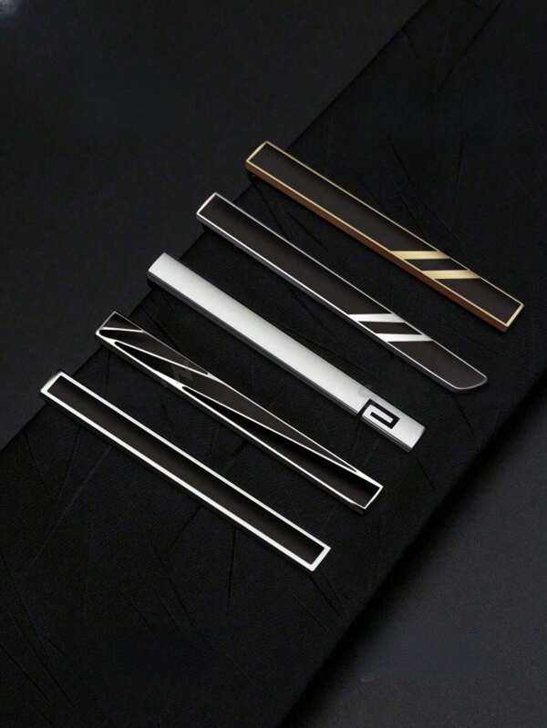 1/3/6 piezas Clips de corbata versátiles de moda para hombre, accesorios de traje, alfileres de corbata de negocios casuales plateados, adecuados para ropa formal de hombre