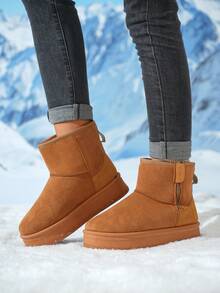 Bottes de neige à fermeture éclair latérale pour femmes pour l'extérieur en hiver