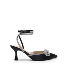 Women's Rhinestone Bow Ankle Strap Pumps Stiletto Kitten Heels Pointed Closed Toe Heels Fashionable Wedding Bridal Party Prom Dress Shoes - màu đen - Xem 5