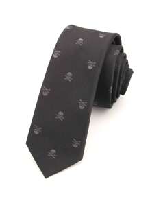 1pc 6CM Skull Tie, Street Punk Rock Goth Style For Halloween
