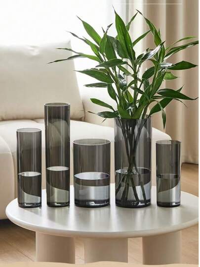 Plastic Transparent Grijs Vase, High Transparency Imitation Glass Flower Bucket, Shop Hydroponics Large Hydroponic Plants, Acrylic ation Holidays, No Flowers Included Home Room Vase view 6