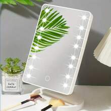 1pc 16LED Makeup Mirror With Light, Desktop Mirror Surface Rotatable Makeup Mirror Light 3-Speed