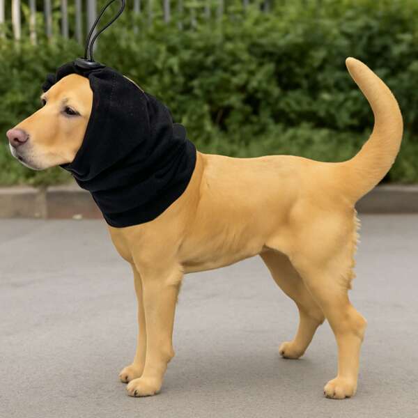 Dog Scarf, High Elasticity Soft Stress Relief Pet Noise Reduction Neck Warmer, Grooming Warm Ear Cover, Washable Anti-Cold Hat