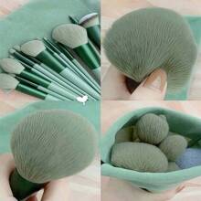 Fashion Limited Edition 13-Piece Soft Makeup Brush Set With Soft Makeup Bag, Fashionable Item For Girls, Made Of High-Quality Fiber, Rendering Foundation, Concealer, Eyeshadow, Blush - Gift For Women(5.51-6.88inch)