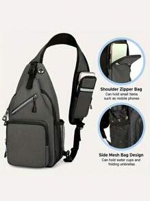 1pc High Quality Lightweight Crossbody Chest Bag For Men And Women, New Style Chest Bag Sports Leisure Multifunctional Simple Casual Business Student Men And Women Fashion Crossbody Bag, Large Capacity With Tablet Compartment, Adjustable Shoulder Strap And Zipper Closure, Sporty Design For Outdoor Travel, Work, Hiking - Multiple Colors (Floral, Solid), Durable Polyester Bag