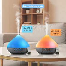 16.91oz Soundwave Technology Cool Mist Humidifier & Essential Oil Diffuser With Remote Control, USB