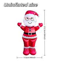 Balão metalizado extragrande de 212 cm com tema de Papai Noel, 1 peça, decoração para festas de Natal, com um esquema de cores clássico em vermelho e branco. Adequado para uso interno e externo, bem como decoração de shoppings. - Multicolorido - Ver 8