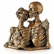 Skelett Dekoration für Halloween: Harz Gotik Stil Skelett Paar Statue, Vintage Heim Dekoration Regal Kamin Kaminsims Sammlerstück Hochzeitsgeschenk