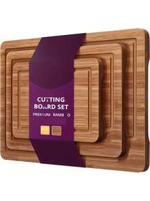 3块超大竹砧板，重型砧板，带汁槽，可用于切肉、蔬菜和水果，是情人节、返校节、复活节、母亲节、家人和朋友的完美礼物。必备厨房工具。 - 尺寸 - 查看 15