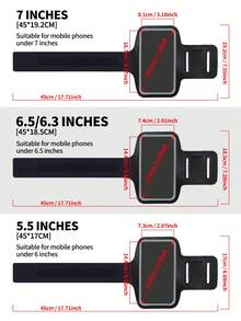 Running Armband For Phones Up To 7 Inches, Waterproof Arm Band With Adjustable Strap And Key Pocket, Sweat-Proof Phone Holder For Fitness, Suitable For IPhone 14/13/12 Mini/11 Pro/XS/XR And Galaxy S25-S8 (Basic Model) - Multicolor - View 5