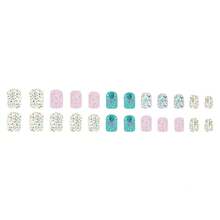 24Pcs Short Press On Nails Easter Nails Press Ons Square Fake Nails With Easter Egg Designs Cute Duck Acrylic Nails Pink Glossy Stick On Nails Easter Glue On Nails For Women Manicure Art