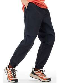 CAMEL CROWN Men's Outdoor Quick Dry Pants Summer Cool Feeling Breathable Drawstring Pants Hiking Mountaineering Long Pants - Phantom Black - View 2