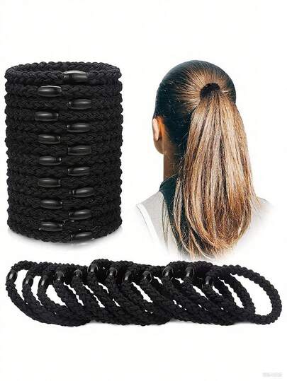 12pcs Women Woven Elastic Hair Ties (Random Color) ,Ponytail Holders ,Hair Elastics ,Hair Rubber Bands ,Scrunchies ,Hair Rope Hair Accessories Head Accessories Elastic Band