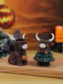 1pc Cute Adorable Devil Christmas Ornament, Home Decor Gift For Christmas Holiday Atmosphere, Resin Figurine Halloween Decor Room Decor Halloween