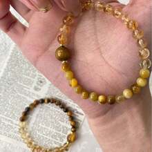 Crystal Crafts - Pulsera de doble círculo de citrino - Ver 2