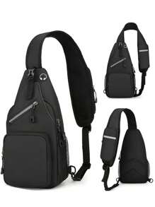 1pc High Quality Lightweight Crossbody Chest Bag For Men And Women, New Style Chest Bag Sports Leisure Multifunctional Simple Casual Business Student Men And Women Fashion Crossbody Bag, Large Capacity With Tablet Compartment, Adjustable Shoulder Strap And Zipper Closure, Sporty Design For Outdoor Travel, Work, Hiking - Multiple Colors (Floral, Solid), Durable Polyester Bag