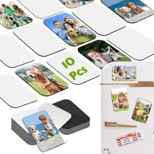 10 Pcs Sublimation Magnet Blanks, Sublimation Blank Fridge Magnets Printable Photos, Personalized Fridge Refrigerator Magnets Blanks Sublimation Magnetic Sticker Blanks Products, For Sublimation Transfer Heat Press Printing DIY Crafts Kitchen Microwave Office Wall Door Decorative