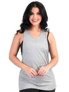 Work Fitness Kit 2 Women's Long Sleeve Tank Top Gym - 藍色和灰色 - 查看 6
