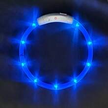 1 件 LED 充电发光狗项圈，三种照明模式，夜间可见，确保宠物户外散步，适合小型到大型犬和猫，狗节氛围项圈