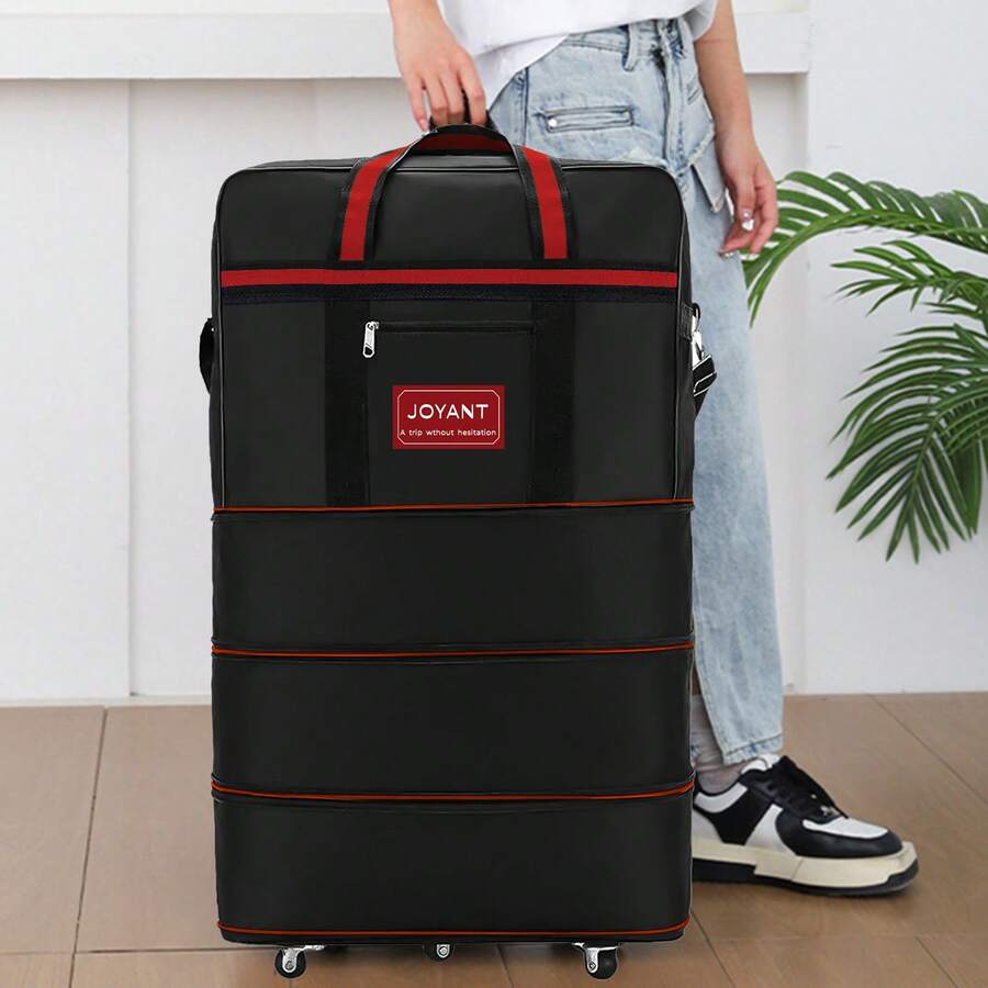 可扩展旅行包 1200D 可折叠旅行包 32 英寸/42 英寸 带滚轮行李箱 拉杆箱 万向轮行李箱 旅行行李箱 旅行箱 手提箱 行李箱 带轮手提箱 旅行必备 耐用 男女通用 度假 商务 大容量 旅行必备 旅行配件 旅行收纳包 旅行用品 - 黑紅線 - 查看 1