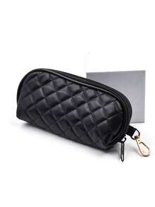 1 Hộp đựng kính mắt mềm, Túi đựng kính râm bằng da PU Neoprene có khóa kéo kèm kẹp cho nam và nữ hình thoi màu da - Nhiều màu - Xem 7