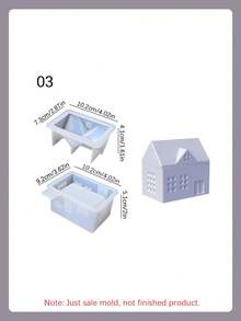 2PCS/Set European House Storage Box Silicone Mold, DIY Creative Simple House Candle Cup Plaster Mold, Home Decoration Gift Ornaments Epoxy Resin Mold, Handicraft Production Epoxy Resin Casting Molds - White - View 14