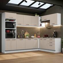 Complete Modular Corner Kitchen Madesa 479cm Agata 01 - White and Cream - View 1