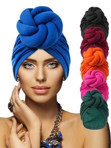 1pc  Plain    Casual    Polyester    None    Turban Hat  Vacation  Daily - 橘色 - 查看 1