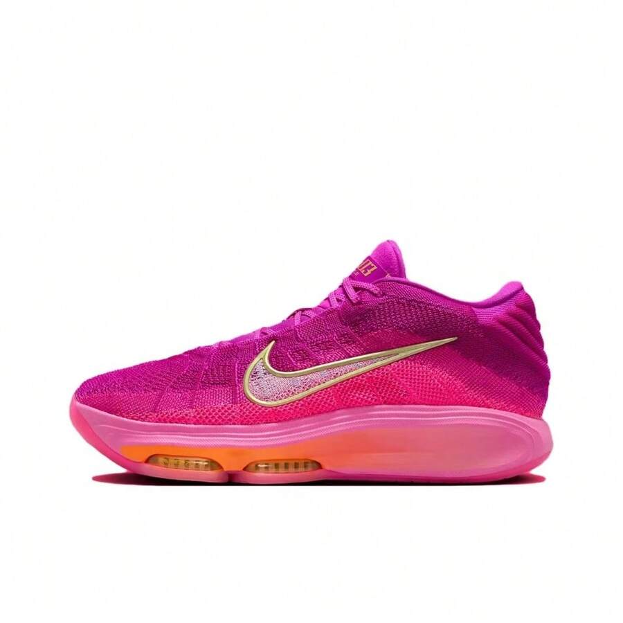 Nike Air Zoom GT Hustle 3 Comfortable Lightweight Mid-Top Basketball Shoes, Unisex, Pink Purple - Pink Purple - View 1
