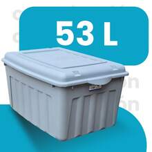 Caja Organizadora de Plástico 53 Litros Con Tapa Estilo Ferretera Herramientas Orden - Gris - Ver 9