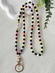1 buc stiluri Boho mixte colorate mat acrilic mărgele din lemn breloc cu cuvintele TEACH MISS cadouri pentru profesori viața de zi cu zi suport pentru insignă breloc accesorii auto geantă farmecul școlii