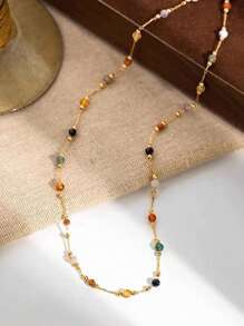 1 pieza Collar colgante de luna y corazón con circonita cúbica microincustrada chapado en oro de 18k, para hombres y mujeres, cadena de garras con gota de agua de lujo con rhinestones soldados, perfecto para bodas y compromisos