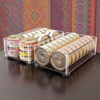 1pc Acrylic Transparent Desktop Pet Supplies Storage Box, Large Capacity Cat Food Can & Snack Organizer