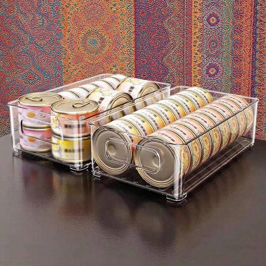 1 件亚克力透明桌面宠物用品收纳盒，大容量猫粮罐头和零食收纳盒 - 無色 - 查看 1