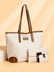 3pcs High-Quality Lightweight Luxury Tote Bag Set, Fashionable Casual Shoulder Underarm Bag With Floral Print - Multicolor - View 13