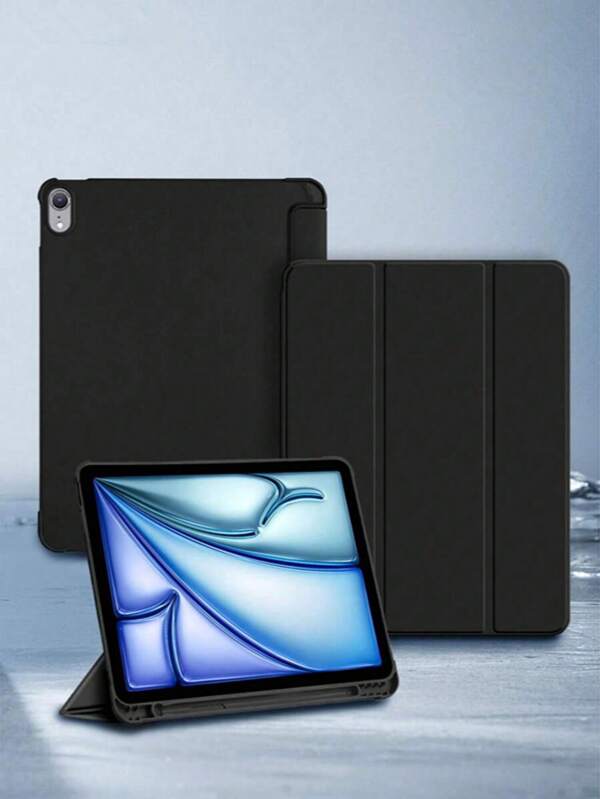 1 PIEZA Funda protectora plegable de 4 esquinas anti-caída Koolife, de unicolor con ranura para lápiz, a prueba de polvo y golpes, TPU+PU compatible con iPad 10th Gen (10.9 pulgadas 2022), iPad (A16) 11 pulgadas 11th Generation 2025 (Negro)