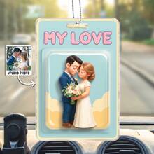 8pcs - Customized Photo Acrylic Car Pendant - I Love You - Personalized Couple Photo Ornament - Gift For Husband - Valentine's Day Decor, Art Wall Decor, Bathroom, Bedroom, Living Room, Wall Decor, Home Decor, Multi-Functional, Reusable, Delicate, Modern, Minimalist, Fashionable - As Shown - View 4