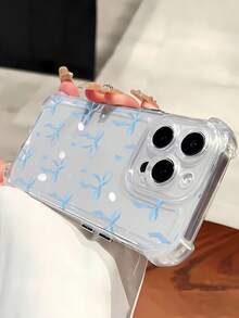 Funda para teléfono con diseño de lazo azul bebé, compatible con iPhone 16, 15, 14 Pro Max, 13, 12, 11, XR y XS Plus. Fabricada en silicona TPU, ofrece protección contra golpes y caídas, además de una excelente sensación al tacto. Es el regalo ideal para familiares, amigos y seres queridos. - transparente - Ver 4