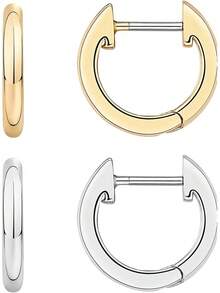 ¡RecomendadoPAVOI Aretes de Aro Trenzados chapados en Oro de 14 quilates |   Arracadas Ligeras de 25mm para Mujer¡Top de Temporada - Oro amarillo - Ver 7