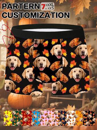 1 pieza Ropa interior personalizada con temática de Halloween, diseño personalizable, ropa interior cómoda es el mejor regalo para tu novio, esposo, papá, regalo de San Valentín, regalo de cumpleaños, regalo de Halloween