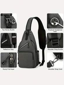 1pc High Quality Lightweight Crossbody Chest Bag For Men And Women, New Style Chest Bag Sports Leisure Multifunctional Simple Casual Business Student Men And Women Fashion Crossbody Bag, Large Capacity With Tablet Compartment, Adjustable Shoulder Strap And Zipper Closure, Sporty Design For Outdoor Travel, Work, Hiking - Multiple Colors (Floral, Solid), Durable Polyester Bag