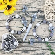 25 件 3D 树懒硅胶珠 - 可爱卡通大眼睛图案，耐用手工 DIY 钥匙扣配件，笔饰，多色硅胶人物珠，笔饰，有趣的设计，光滑的质地 - 新動物系列 - 查看 5