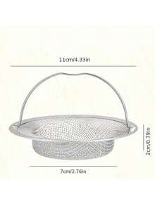 2/1pc Premium Stainless Steel Sink Strainer - Rust-Proof, Easy To Clean, Durable, Kitchen & Bathroom Drain Hair Catcher, Kitchen Sink Vegetable & Debris Filter - MultiWarna - View 4