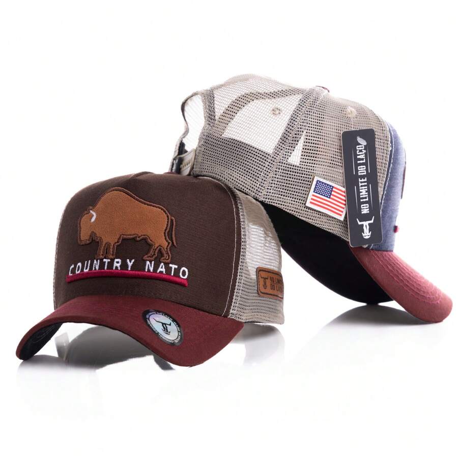 American Country Trucker Cap ORIGINAL Canvas No Limit Of The Loop Other Vintage Embroidered Fabric Country Cap All - THAM KHẢO 16 - Xem 1